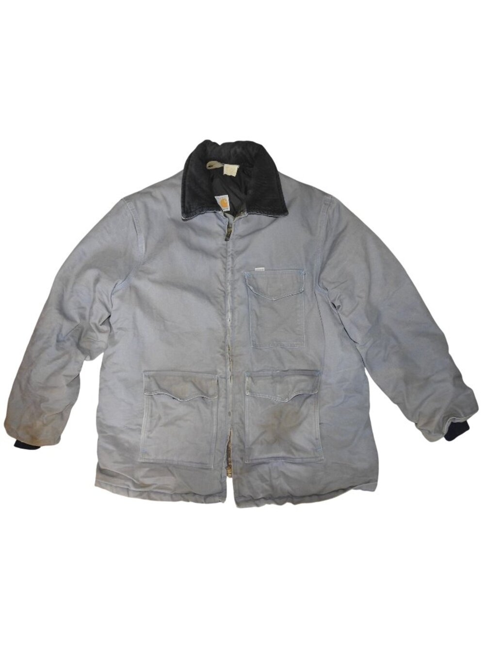 Vintage 1989 Carhartt Canvas Work Jacket Quilted Lining CQ288 Gray Size XXL